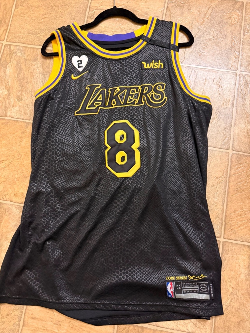Nike Kobe Bryant Black & Yellow Lakers #8 Basketball Jersey